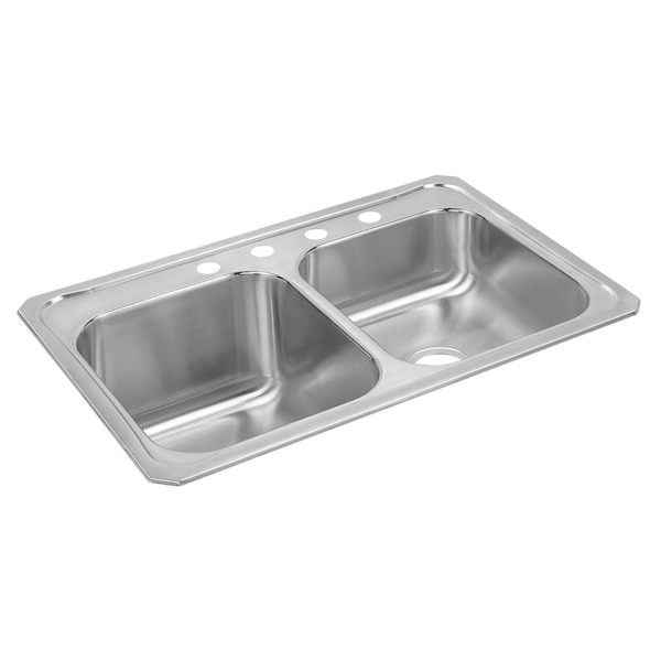 Celebrity Stainless Steel 33 X 22 X 10-1/4 Equal Double Bowl Top Mount Sink